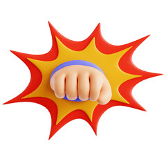 PNG 3D Punch icon isolated on a white background