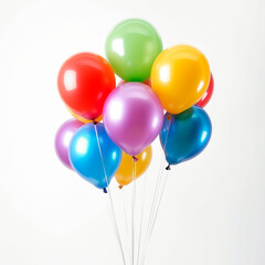 Bright and colorful balloons isolated on white background.