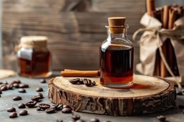 Ready-made black coffee in a glass bottle. Quite popular during the pandemic.