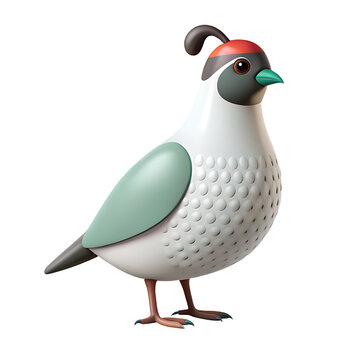 recommend clip art: quail icon soft turquoise and white color in plastic 3d style