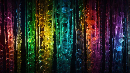 Abstract background with multicolored curled luminous lines