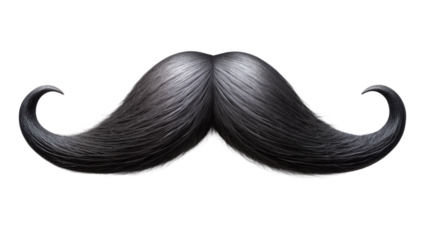 black moustache isolated on white background