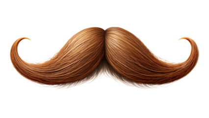 brown moustache isolated on background