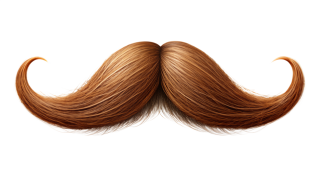 brown moustache isolated on background