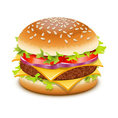 hamburger isolated on white