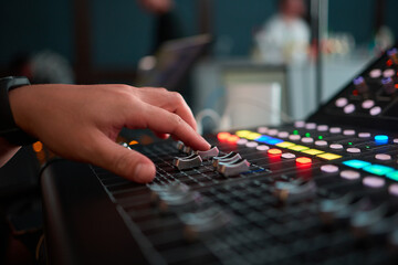 Audio Mixing Console in a Recording Studio with advanced sound production capabilities