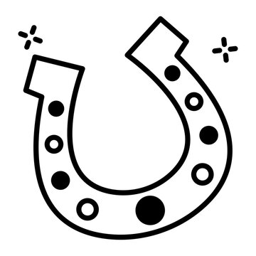 recommend clip art: A linear icon of horseshoe