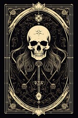 Vivid Skull Art Symbolizing Spirit, Religion, and Dark Interpretations in Tarot Card Readings for Deep Spiritual and Occult Insights