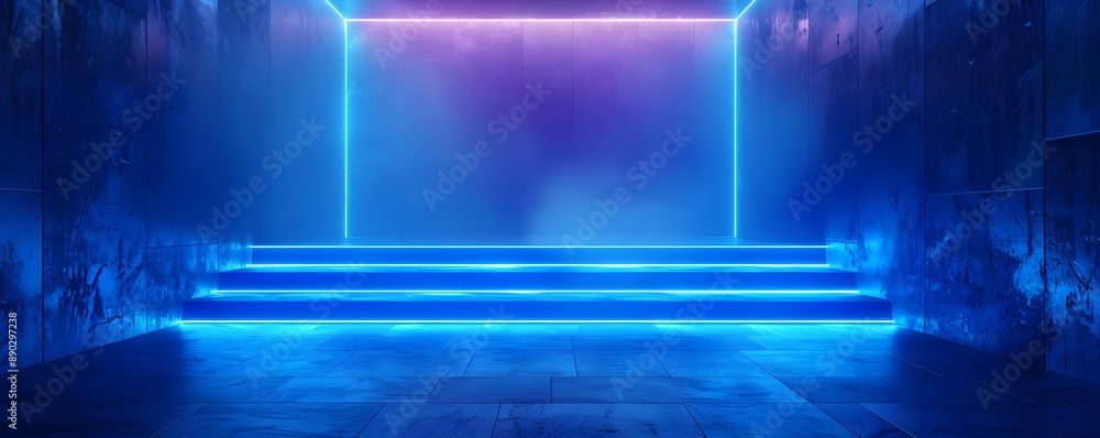 Aufkleber soft neon blue glow calming and elegant background for product display and concepts
