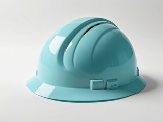 cyan and aqua color construction hard hat isolated on white background