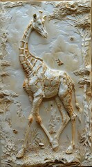 Beautiful animal 3d relief wallpaper. Mural wallpaper. Wall art. AI generated illustration
