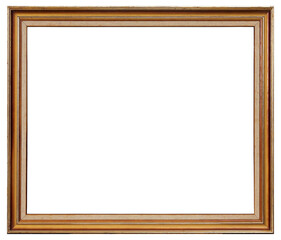 Modern wooden picture frame on a transparent background, in PNG format.