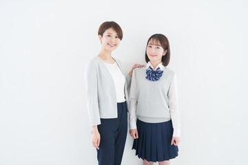 女子高校生と女性塾講師