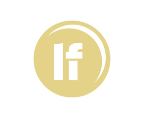 LF sport emblem or team logotype. Ball logo with a combination of Initial letter L and F for balls shop, sports company, training, club badge.
