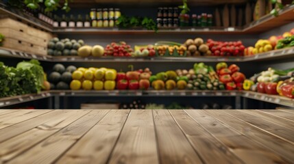 Fototapeta premium The Wooden Table and Vegetables