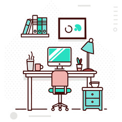 Modern Home Office Workspace in Minimalist Style