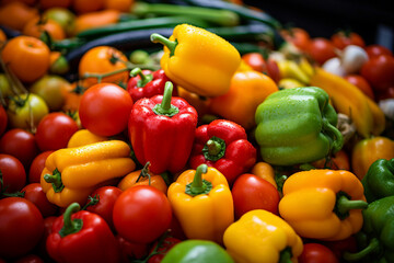 Ai generated image of traditional fresh vegetable in street food market