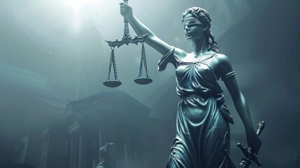 Fototapeta premium Lady Justice in Mysterious Light