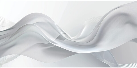 Fototapeta premium Grey white abstract background with 3d abstract wave element. Digital frequency track equalizer. Lines wave abstract stripe design. Abstract wave element for design 