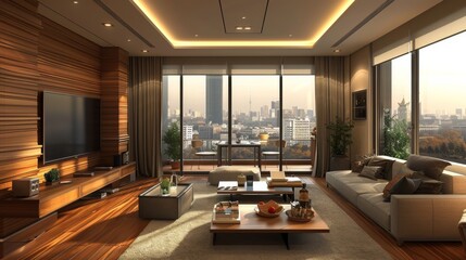 Modern luxury apartment living room