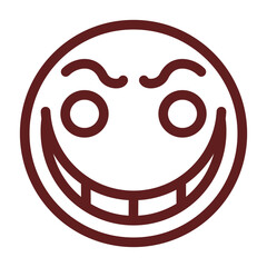 emoji Dragon Smile Vector Line Maroon Icon Design