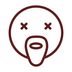 Obraz premium emoji french breard man Vector Line Maroon Icon Design