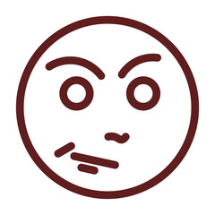 emoji very sad Vector Line Maroon Icon Design