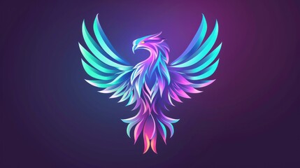 Obraz premium Abstract Phoenix Bird with Vivid Colors