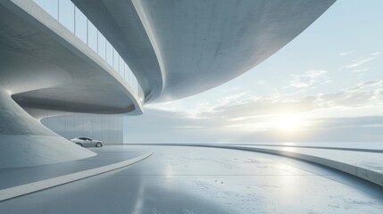 Modern Architecture with a Car