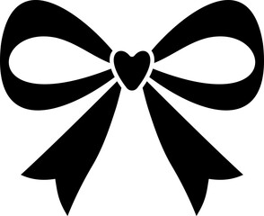 Bow SVG, Black Vector Ribbon Bow
