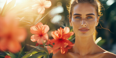 Portrait photo of female in the nature
