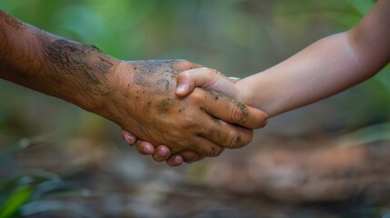 Fototapeta premium Handshake in Nature