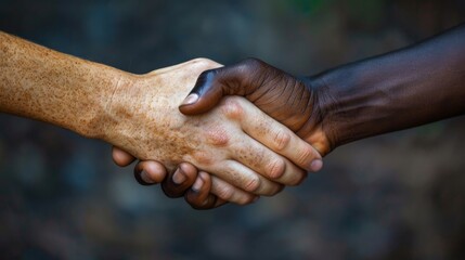 Interracial Handshake Close-Up