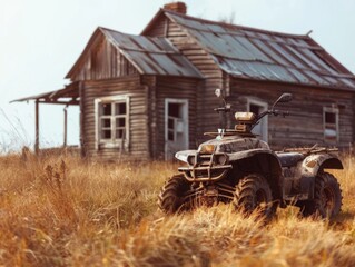 Obraz premium Wooden House with Four Wheelers