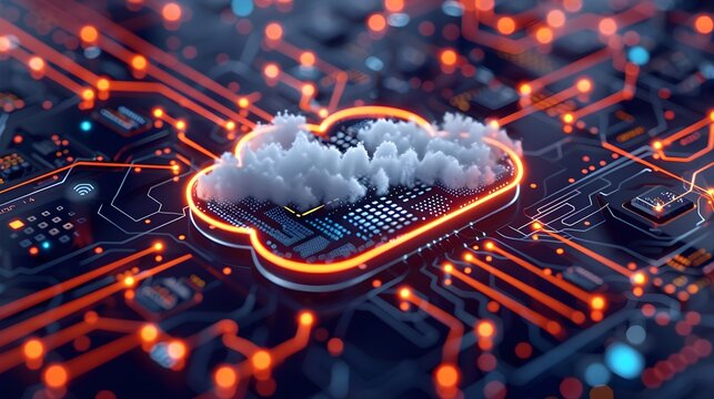 Edge Computing and Cloud Digital Network Concept