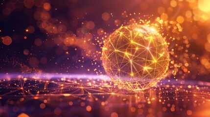 Obraz premium Glowing Futuristic Network Sphere