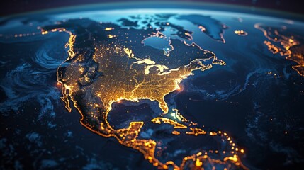 Obraz premium North America from Space at Night