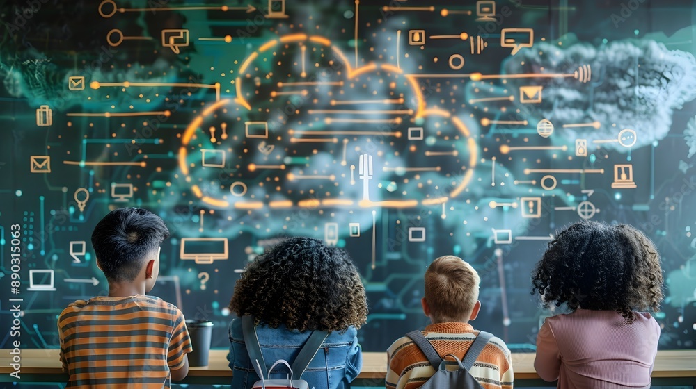 Poster cloud computing transforms education with interactive virtual classrooms and dynamic resources