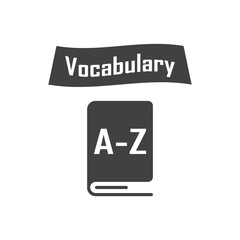 Glossary book icon in flat style. Guidebook encyclopedia vector illustration on isolated background. A-Z notebook sign business concept.