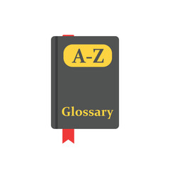 Glossary book icon in flat style. Guidebook encyclopedia vector illustration on isolated background. A-Z notebook sign business concept.