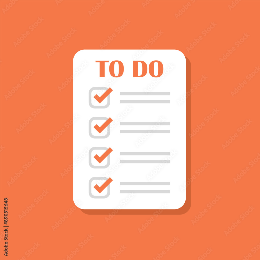 Poster to do list or planning icon in flat style. paper sheet with clipboard vector illustration on isolate