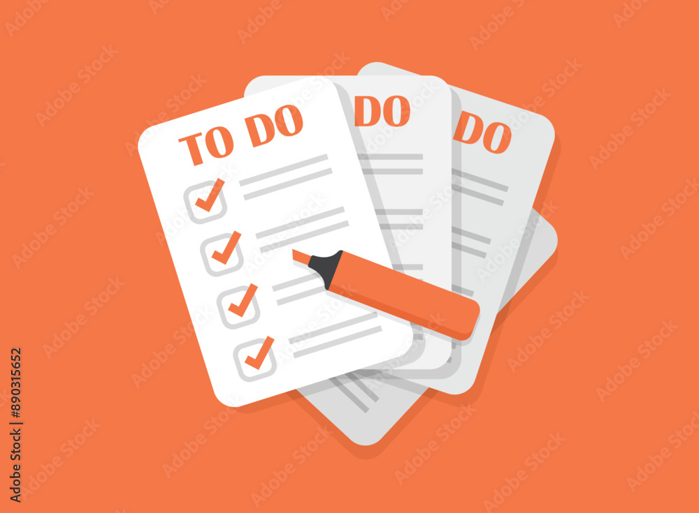 Poster to do list or planning icon in flat style. paper sheet with clipboard vector illustration on isolate