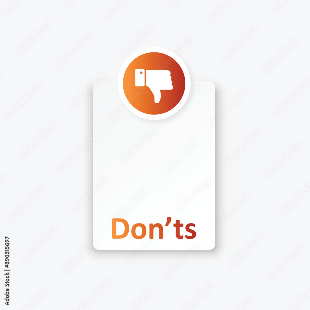 Poster negative list or planning icon in flat style. paper sheet with cons clipboard vector illustration on