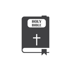 Holy bible icon in flat style. Christianity book vector illustration on isolated background. Religion sign business concept.