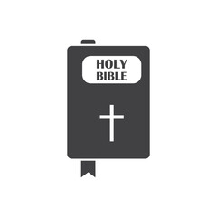 Holy bible icon in flat style. Christianity book vector illustration on isolated background. Religion sign business concept.