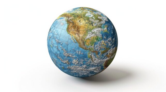 Elliptical World Globe on White Background