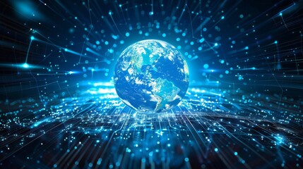 Obraz premium Earth in Digital Network