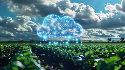 Futuristic Smart Agriculture Concept with Cloud Computing Sensors and Real Time Data Analysis