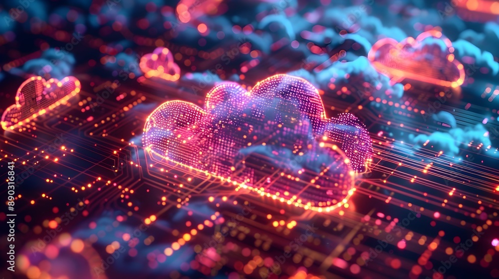 Poster serverless computing visually representing the cloud managed backend infrastructure