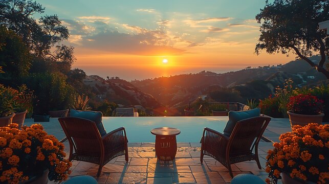 Retirement party invitation featuring an open area with a beautiful sunset view with a writing space on the left side to add heartfelt retirement wishes and celebration details